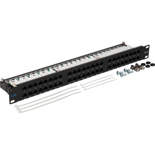 Патч-панель TWT 48 портов, UTP, кат.6, 1U | код TWT-PP48/1U-U6 | TWT
