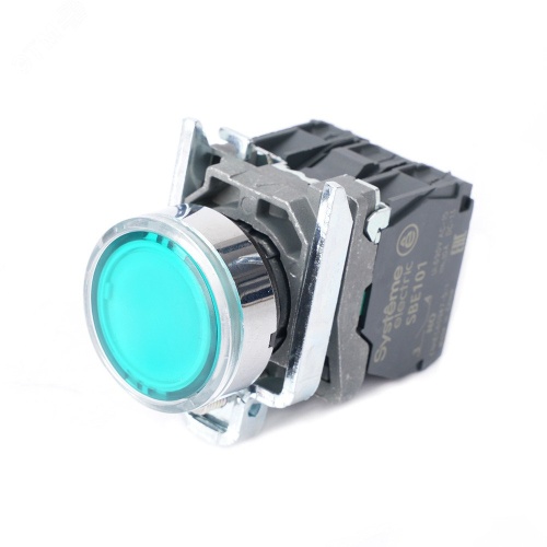 Кнопка SB4 с подсветкой в сборе модульная 22мм зеленая металл 24ВDC 1НО+1НЗ | код SB4BW33B5 | Systeme Electric Кнопка SB4 с подсветкой в сборе модульная 22мм зеленая металл 24ВDC 1НО+1НЗ | код SB4BW33B5 | Systeme Electric