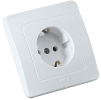 Розетка скрытая с заземлением белая | код РС16-311 | HEGEL