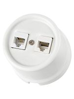 Розетка телефонная RJ11 + компьютерная RJ45 белая «Болонь» TDM | код SQ1820-0052 | TDM