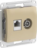 GLOSSA РОЗЕТКА двойная ТВ + компьютерная RJ45, кат. 5Е, механизм, ТИТАН | код GSL000489 | Systeme Electric