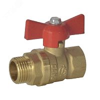 Кран шаровой латунь Ду 15 Ру40 ВР/НР полнопроходной бабочка ГАЛЛОП 107165 | код 107-8605 | Галлоп