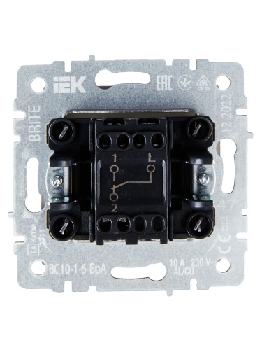 BRITE Выключатель 1-клавишный проходной 10А ВС10-1-6-БрА алюминий | код BR-V12-0-10-K47 | IEK фото 5 BRITE Выключатель 1-клавишный проходной 10А ВС10-1-6-БрА алюминий | код BR-V12-0-10-K47 | IEK фото 5