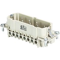 Вилочная контактная вставка REVOS, Size 16, винтовая фиксация, 6 силовых контактов / 2 сигнальных контакта + PE, 400/690 V, 16 A, материал контактов: медный сплав, покрытие контактов: олово | код 70.410.0640.0 | Wieland