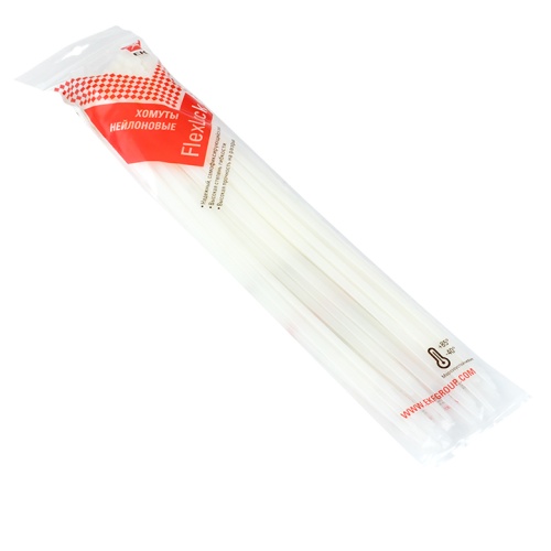 Хомут P6,6 стандартный (б), 4,8x300 (100шт) FlexLock PROxima | код plc-fl-ctsw-4.8x300 | EKF Хомут P6,6 стандартный (б), 4,8x300 (100шт) FlexLock PROxima | код plc-fl-ctsw-4.8x300 | EKF