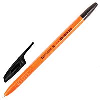 Ручка шариковая BRAUBERG X-333 Orange, ЧЕРНАЯ, корпус оранжевый, узел 0,7 мм, линия письма 0,35 мм, 142410 | код 142410 | BRAUBERG