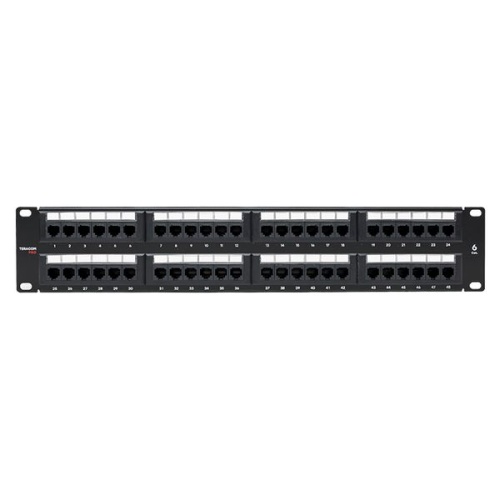 Патч-панель TERACOM PRO 19 Cat.6 2U неэкранированная UTP 48 портов RJ-45 Dual IDC | код TRP-PPNL-6UTP-2U48 | EKF фото 3
