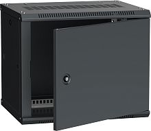 ITK Шкаф настенный LINEA W 9U 600х450мм дверь металл RAL 9005 | код LWR5-09U64-MF | IEK