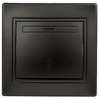 Переключатель Intro Plano 1-103-05 одноклавишный 10А-250В, IP20, СУ, антрацит | код Б0053750 | ЭРА