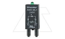 Модуль AMD-ML, варистор + зеленый LED, 240VAC/DC, поляризация -А1/+А2, черный, для SRU, SKF14, SKC, SKB, STB, SRC*-E, GZT, GZM, GZS, GZMB, ES32 | код AMD-ML/240V | Shenler