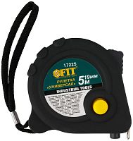Рулетка прорезиненный корпус ''Универсал'' тройной стопор 5 м x 19 мм | код 17225 | FIT