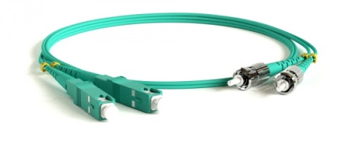 Патч-корд волоконно-оптический (шнур) MM 50/125(OM3) SC-ST 2 мм duplex LSZH 2 м, Hyperline FC-D2-503-SC/PR-ST/PR-H-2M-LSZH-AQ | код 243343 | Hyperline