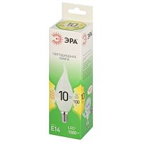 Лампа светодиодная LED 10 Вт 1000Лм 3000К свеча на ветру теплый E14 220-240В LED BXS-10W-830-E14 Green Line | код Б0067120 | ЭРА