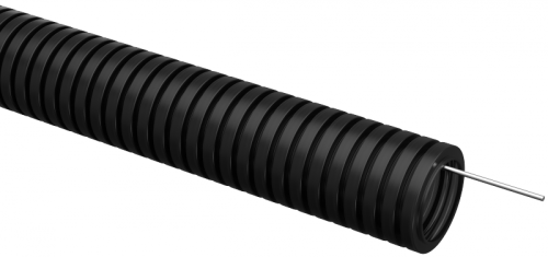 ELASTA Труба гофр. ПВХ d=32мм с зондом черная (25м) IEK | код ET-TG21-121-032-025-K02 | IEK