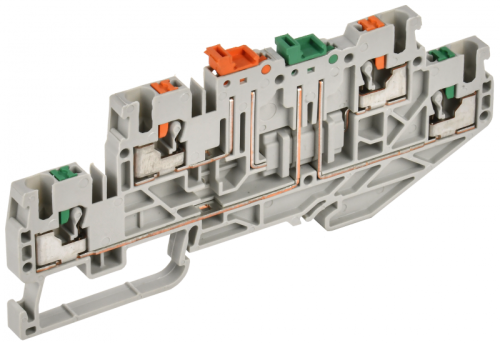 Колодка клеммная CP-ML 2 ур. нож. разм. 2,5мм2 серая IEK | код YCT23-04-2-K03-002 | IEK