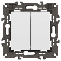 Выключатель 2-кл. Elegance 14-1104-01М 250В 10АХ матов. бел. Эра Б0065797