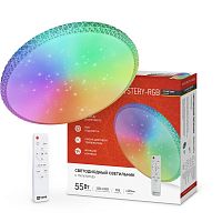 Светильник светодиодный COMFORT MYSTERY-RGB 55Вт 230В 3000-6500К 4400лм 400х70мм с пультом ДУ | код 4690612044620 | IN HOME