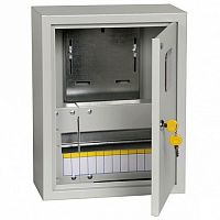 Распределительный шкаф ЩУРн, 12 мод., IP31, навесной, сталь, серая дверь, с клеммами | код. MKM23-N-12-31-ZO | IEK