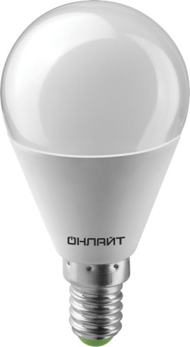 Лампа светодиодная 71 625 OLL-G45-8-230-4K-E14 8Вт шар 4000К E14 600лм 176-264В бел. | Код. 71625 | ОНЛАЙТ