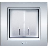 Zena сер. выключатель 2кл с подсв. Led | код 500-011000-203 | ABB