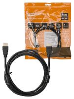Кабель АВК 4 HDMI - HDMI, v2.0, позолоченные контакты, с ферритами, 3 метра, TDM | код SQ4040-0004 | TDM