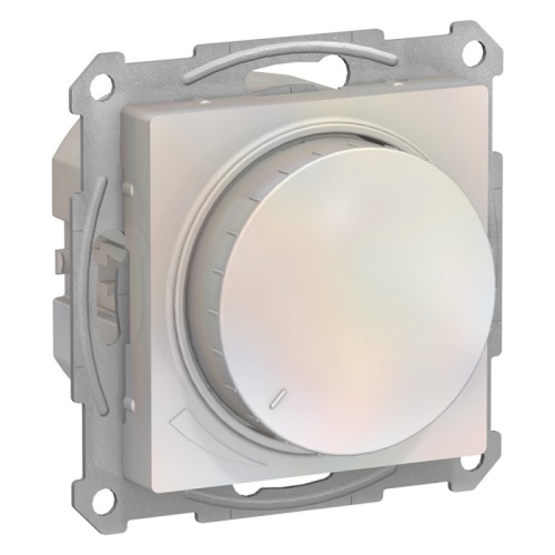 ATLASDESIGN СВЕТОРЕГУЛЯТОР (диммер) повор-нажим, LED, RC, 400Вт, мех., ЖЕМЧУГ | код ATN000423 | Systeme Electric