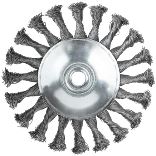 Щетка для УШМ, М14, Тарелка, крученая проволока 0,5 мм, 125 мм, блистер, Profi | код 82-907 | FIT фото 5