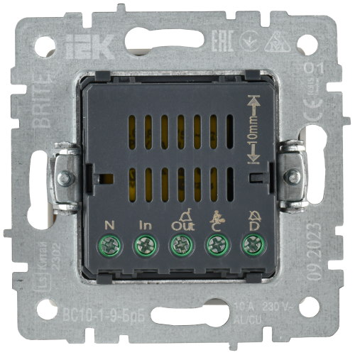 BRITE Кнопка звонка с инд. отел. 10А ВС10-1-9-БрБ бел. IEK | код BR-V14-2-10-K01 | IEK фото 4
