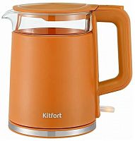 Чайник электрический Kitfort KT-6124-4 1.2л. 2200Вт оранжевый корпус: стекло/металл/пластик (КТ-6124-4) | код 1562728 | KITFORT