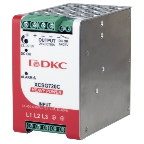Источник питания HEAVY POWER, трехфазный, 720Вт, 30А, 24В | код XCSG720C | DKC