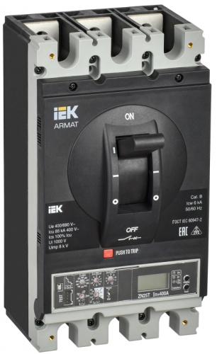 ARMAT Авт. выкл. лит. корпус 3P I 85кА 400А эл. пр. IEK | код AR-MCCB-3I-085-0400A-ELPC | IEK