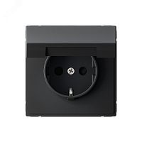 Розетка ArtGallery 16А IP20 с заземл. защ. шторки с крышкой механизм карбон | код GAL001046 | Systeme Electric