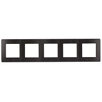 Рамка для розеток и выключателей Серия 12 12-5105-05 на 5 постов, Сатин, антрацит | код Б0052543 | ЭРА