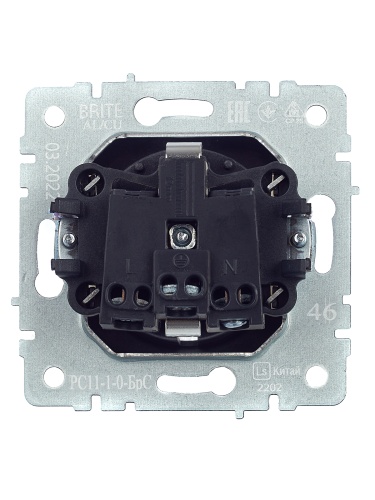 BRITE Розетка 1-местная с заземлением без защитных шторок 16А РС11-1-0-БрС сталь | код BR-R11-16-K46 | IEK фото 6