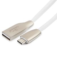 Кабель USB 2.0 Cablexpert CC-G-mUSB01W-1.8M, AM/microB, серия Gold, длина 1.8м, белый, блистер | код CC-G-mUSB01W-1.8M | Cablexpert