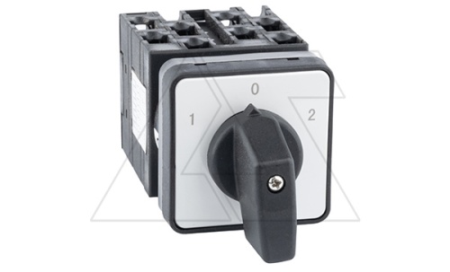 Переключатель UKT0-1-8210/E, 1P, 20A, тип 1-0-2, 1NO на 1_2, 6.5kW(400VAC), на дверь, фронт IP65 | код UKT0-1-8210/E | Kripal
