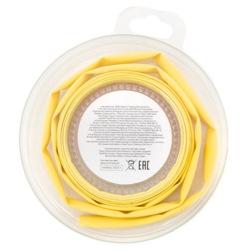 Термоусаживаемая трубка ТУТ нг 6/3 желтая ролик 2 м EKF | код tut-6-y-b | EKF фото 4