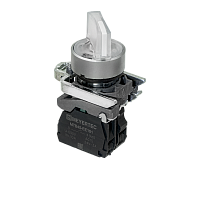 Переключатель на 3 положения с фиксацией и подсветкой, белый, 1NO, 220V AC/DC, IP65, металл MTB4-BK31713 | код 137179 | MEYERTEC