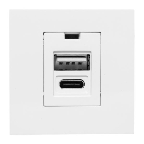 Розетка USB A+C, 2.1А, 2 гнезда, без индикатора, белая EKF | код E2MR2-21USB-10-AC | EKF фото 3