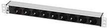 Блок розеток Rem-10 без шнура с инд., 9 Sсhuko, вход IEC 60320 C14, 10 A, алюм., 19 | код R-10-9S-I-440-Z | REM
