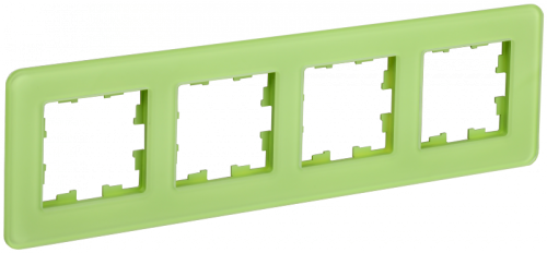 BRITE Рамка 4-мест. РУ-4-2-Бр стекло эко грин RE IEK | код BR-M42-G-41-K06 | IEK