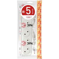 Удлинитель электрический UX-4-5m без заземления 4 розетки 5м ШВВП 2x0,75мм2 6А белый | код Б0038561 | ЭРА