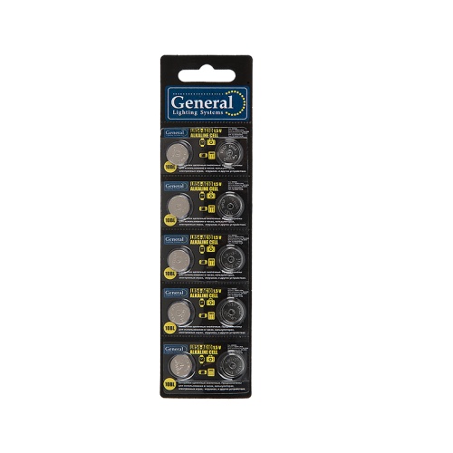 Батарейка GBAT-LR54 (AG10) кнопочная щелочная 10pcs/card (10/200/4000) | код 800585 | GENERAL
