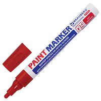 Маркер-краска лаковый (paint marker) 4 мм, КРАСНЫЙ, НИТРО-ОСНОВА, алюминиевый корпус, BRAUBERG PROFESSIONAL PLUS, 151446 | код 151446 | BRAUBERG