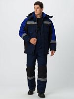 Костюм зимний Фаворит-Мега (ткань Протек,240) полукомбинезон, темно-синий, черный, васильковый, 60-62 170-176 | код 87474772 | Факел