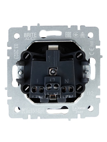 BRITE Розетка 1-местная с заземлением с защитными шторками и крышкой 16А IP20 РСбш10-3-БрЧ черный | код BR-R16-16-K02 | IEK фото 7