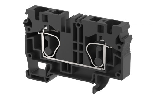 Клемма проходная пружинная 10 мм2, на 2 подключения, черная SQ10-BLACK | код 2105010005 | Elmex