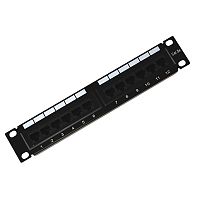 Rexant Патч-панель 10 , 1U, 12 портов RJ-45, категория 5e, UTP неэкранированная,черная | код 04-0025 | REXANT