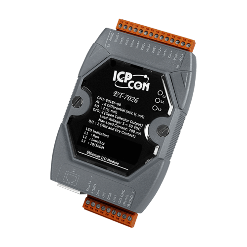 ET-7026 CR 6-ch Analog Input, 2-ch Analog Output, 2-ch Digital Input And 2-ch Digital Output | код 00-06024349 | ICP DAS