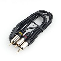 Кабель аудио Cablexpert CCAB-02-35M2RM-2MB. 3.5 джек(M)/2х RCA (M), черный, 2м, блистер | код CCAB-02-35M2RM-2MB | Cablexpert